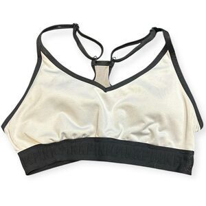 PINK VICTORIA’S SECRET Women’s White & Black Ultimate Lightly Lined Sports Bra S